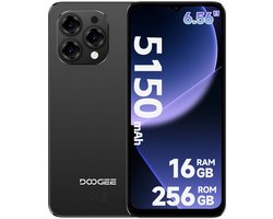 DOOGEE N55 Pro Smartphone - 16 GB RAM + 256 GB ROM - 6,56 inch 90Hz - 4G Dual SIM - 5150mAh - GPS - Widevine L1 - Zwart