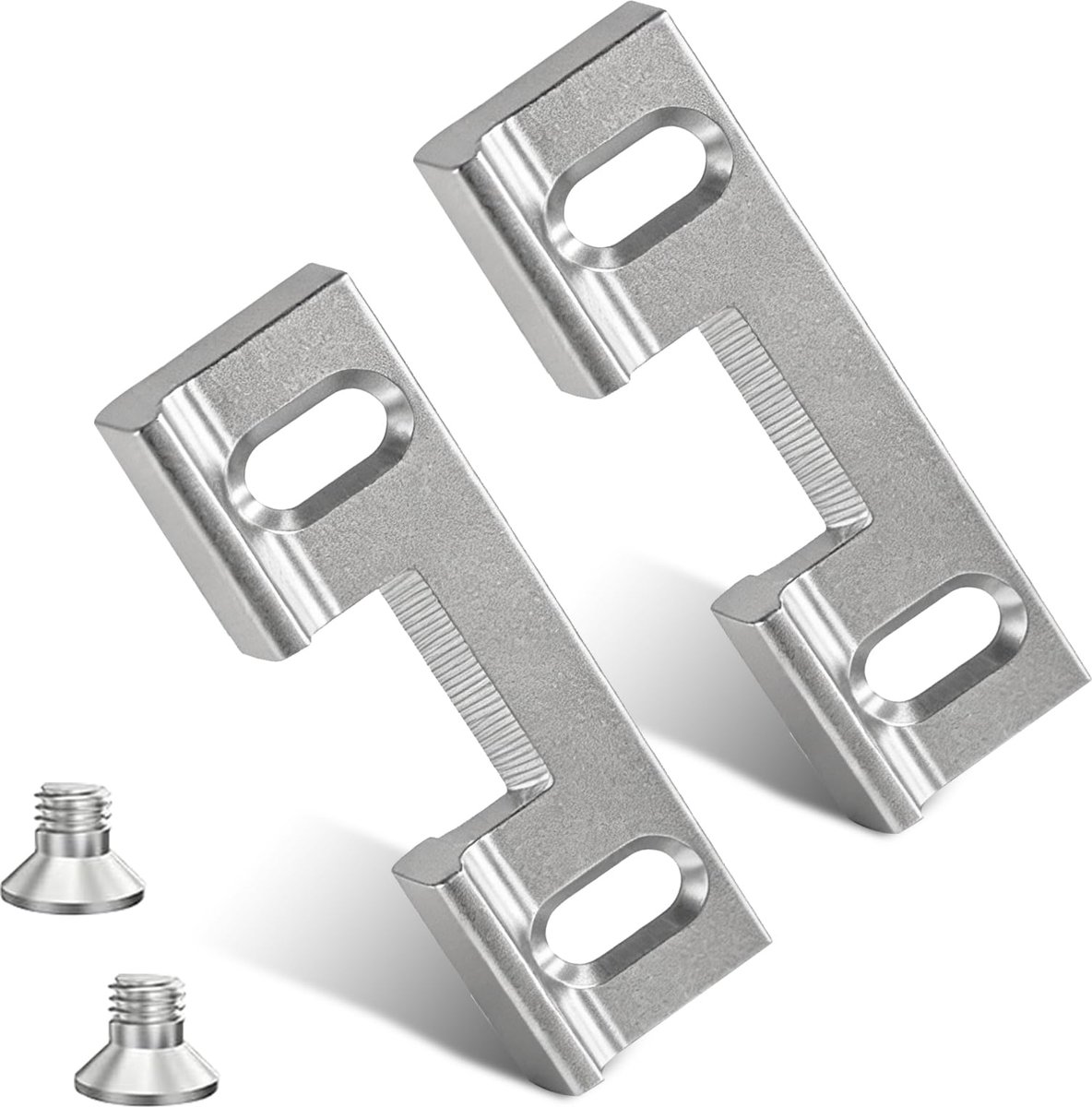 Set van 2 vervangstukken type 115 voor sluitplaten 46 x 14,4 x 9 mm - verstelbare sluitplaten vervangstuk met 4 schroeven voor valglijddeksel, gatafstand 32 mm