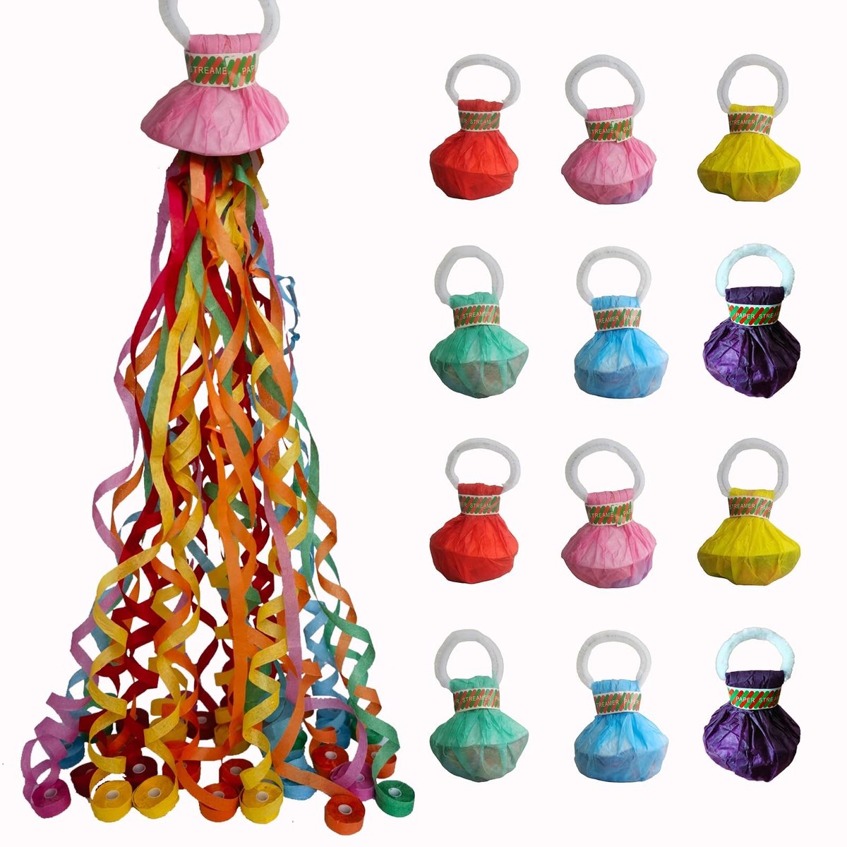12 stuks, voor het gooien van feestjes, slangen, voor feestjes, Nieuwjaar, verjaardagen, bruiloften, feesten, school, opening, afstudeerfeest