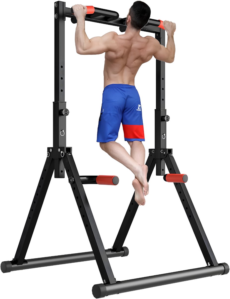 LNMsolutions® Pull Up Station - Squatrek - Power Tower - Zwart - 125cm x 117cm x 230cm