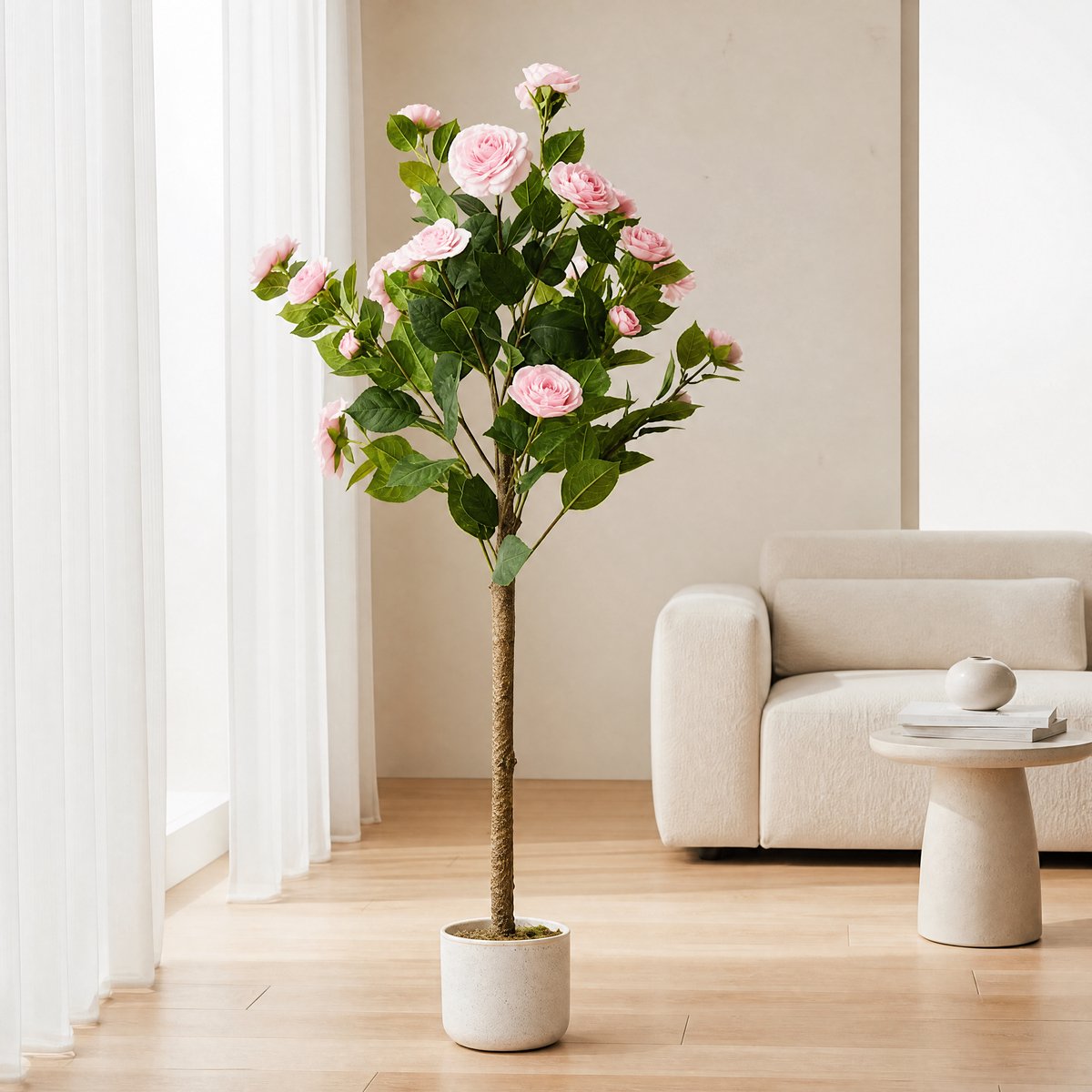 Triumpunpre - Nep Camellia Bloemenboom 2 stuks - Realistische bloemen - Lichtgewicht pot