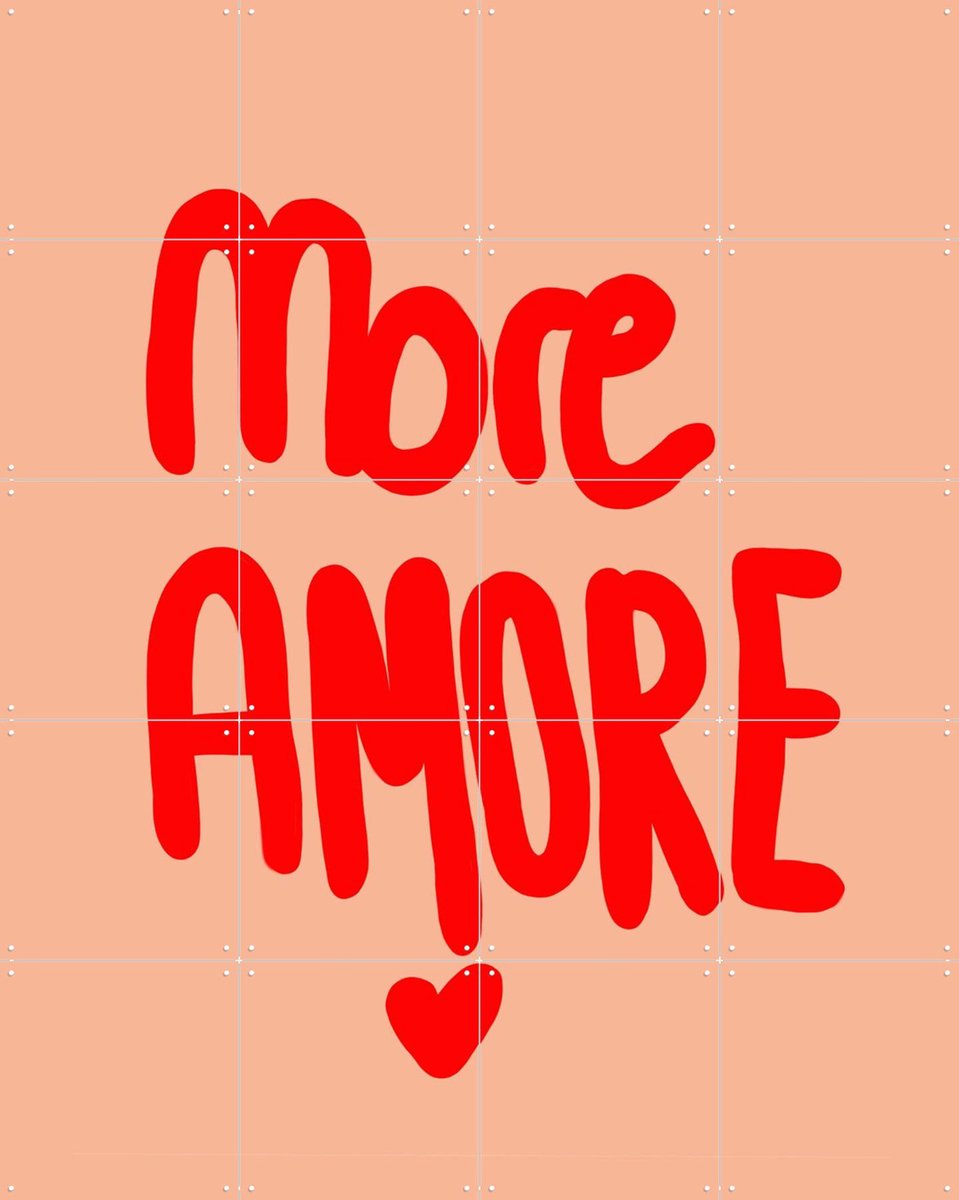 IXXI More Amore, Hej.Ibiza - 80 x 100 cm - Gratis ophangtool - Grote wanddecoratie en posters - Typografie, Modern, Digitale Kunst, Woonkamer, Gang