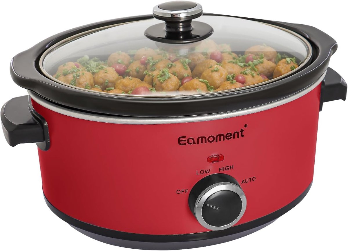 Slowcooker 3,5 Liter - Elektrische Slow Cooker - RVS Behuizing - Keramische Binnenpan - Instelbare Temperatuur - 3 Kookstanden - Glazen Deksel - Vaatwasserbestendige Pot - 200W