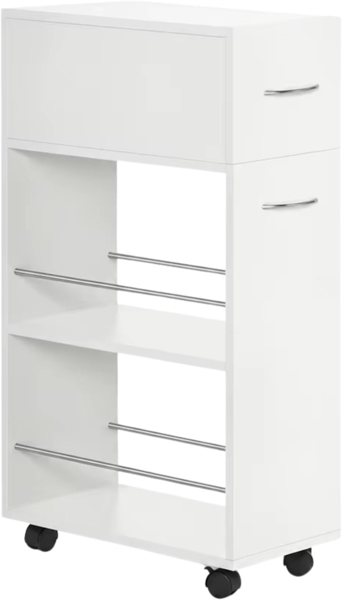 Keukenwagen Compact 25x50x85 cm – Spaanplaat & RVS