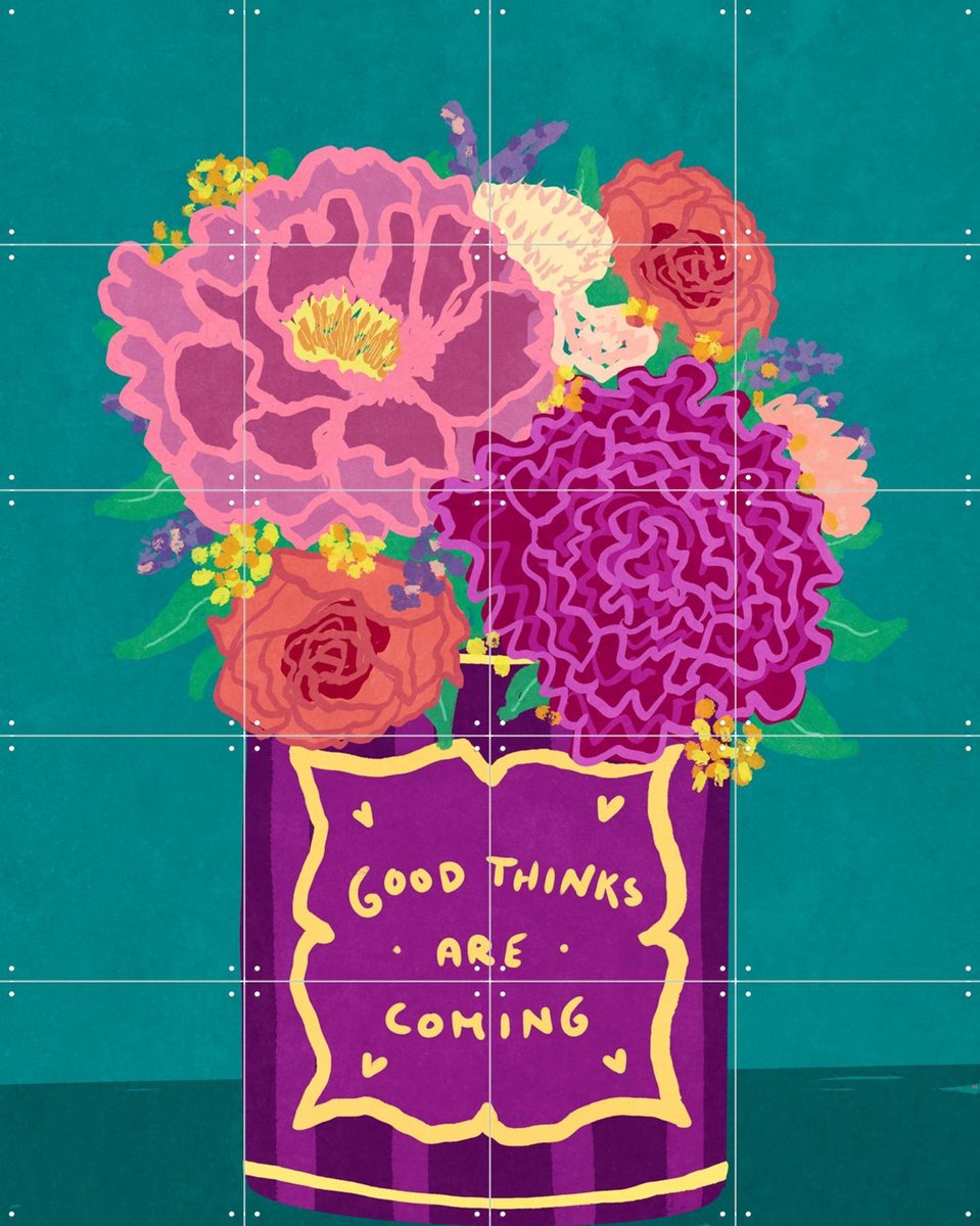 IXXI Good Things Are Coming, Raissa Oltmanns - 80 x 100 cm - Gratis ophangtool - Grote wanddecoratie en posters - Modern, Speels, Illustraties