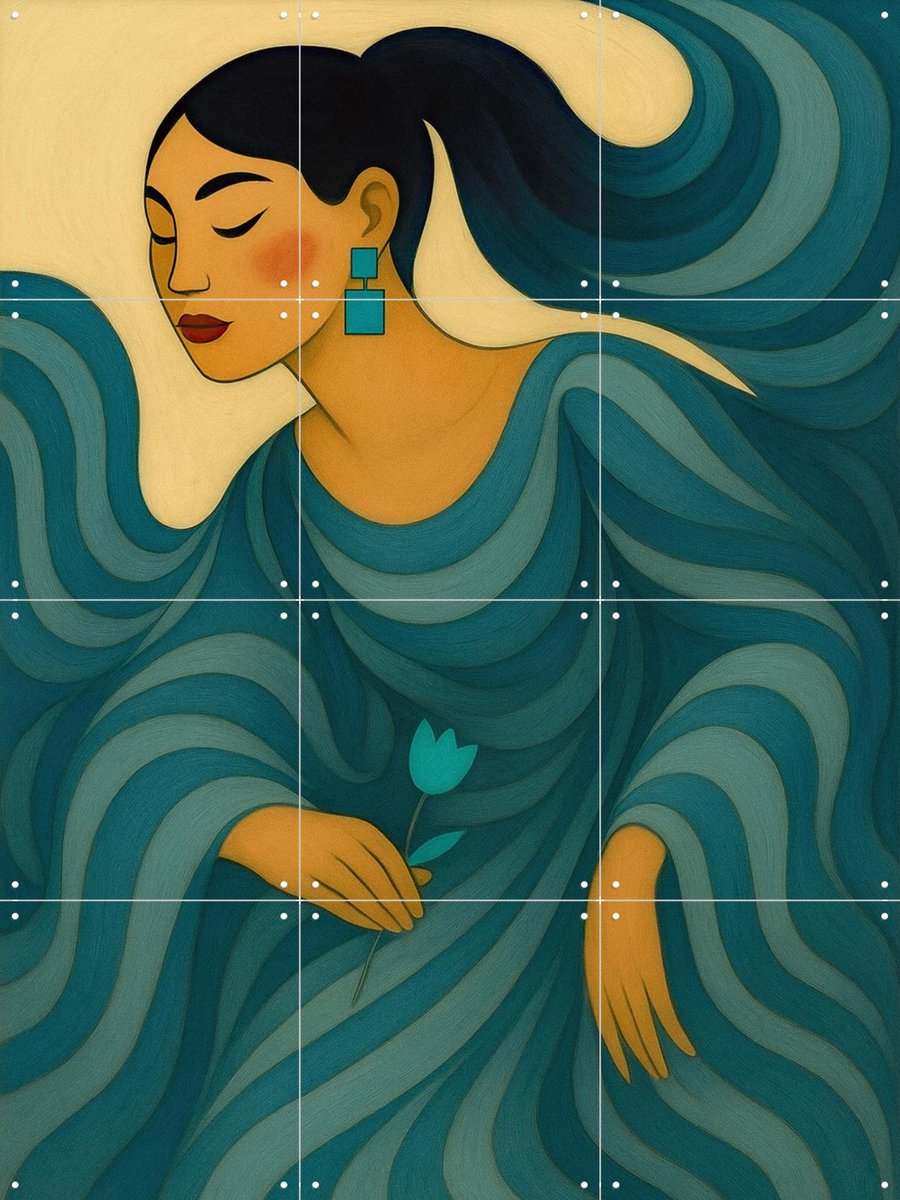 IXXI I don't Rise and Shine I Pose and Glow, Moonheart Artworks - 60 x 80 cm - Gratis ophangtool - Grote wanddecoratie en posters - Line art