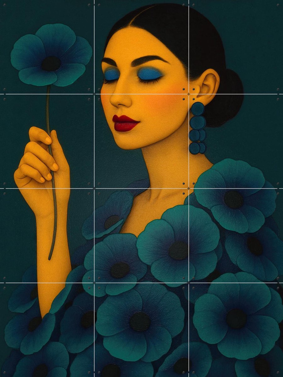 IXXI He Loves Me Ill Just Keep The Flower, Moonheart Artworks - 60 x 80 cm - Gratis ophangtool - Grote wanddecoratie en posters - Modern, Speels