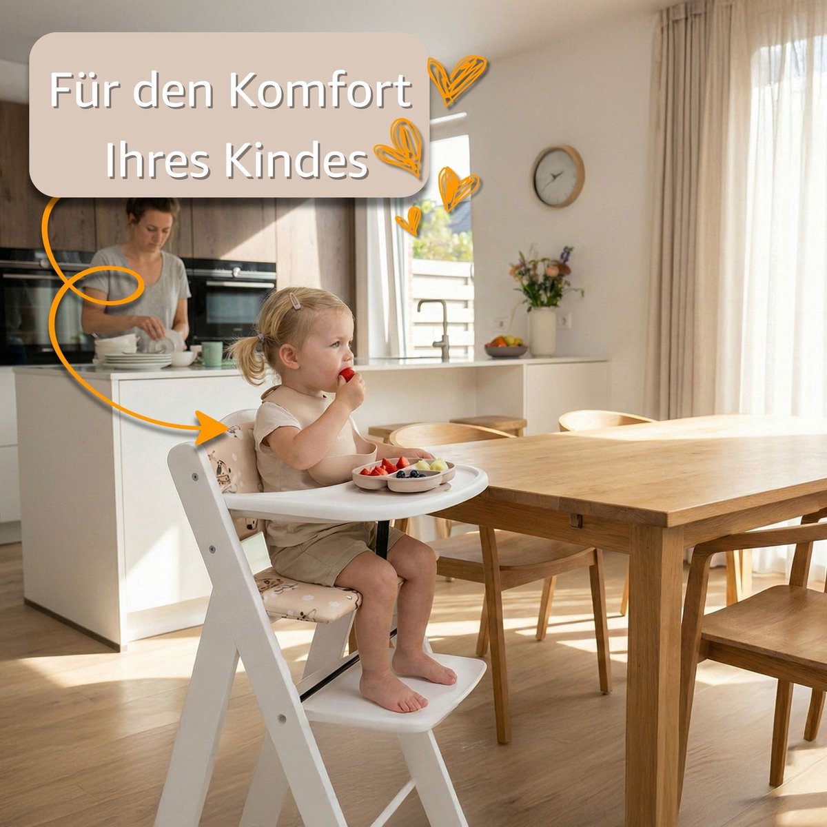 Stoelverkleiner Kinderstoel Kussen Baby Zitkussen - 2-delig - Stoelkussen voor Hauck Stokke Hoge Babystoel Trapstoel Waterafstotende Bekleding Oeko-Tex certificaat Safari – foto 5