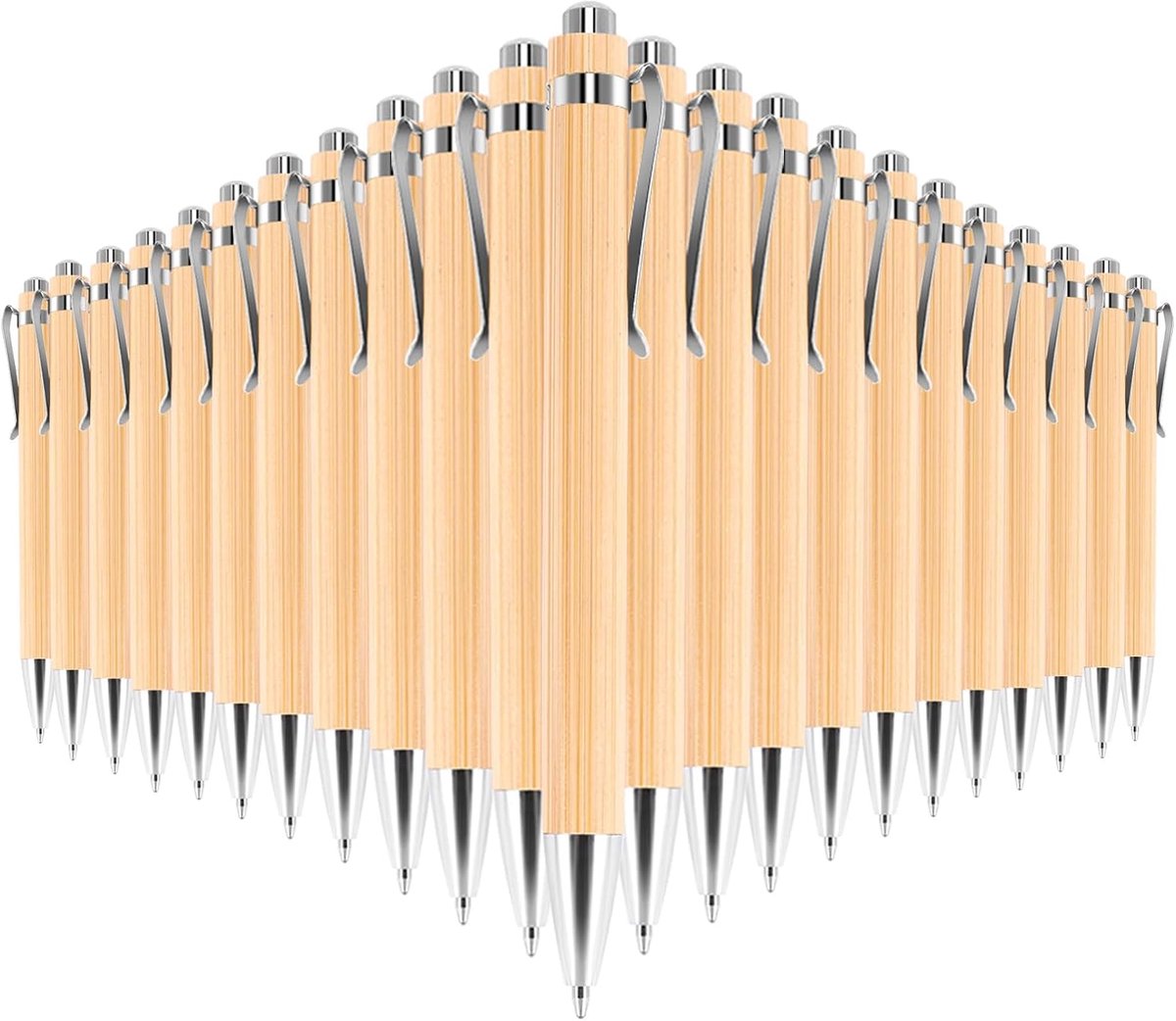 100 stuks/partij bamboe balpen pen contact pen kantoor & school benodigdheden pennen & schrijven accessoires geschenken zwarte inkt