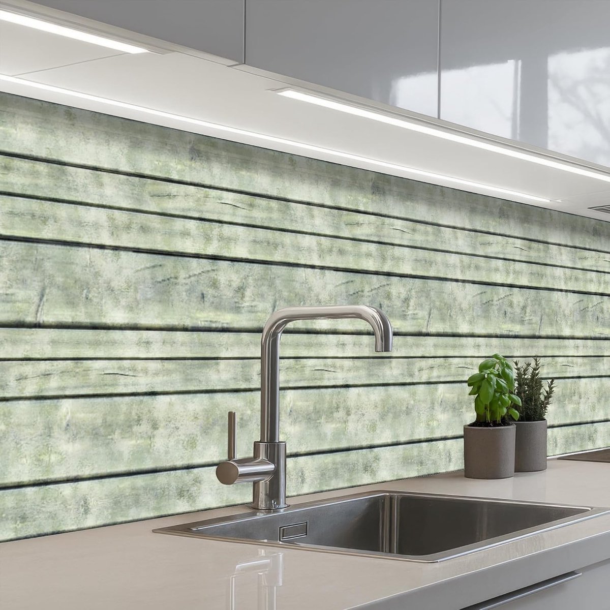keukenachterwand 60x350 cm zelfklevend keuken decoratie accessories home kitchen spatscherm Vintage - Hout - Patronen - Plank