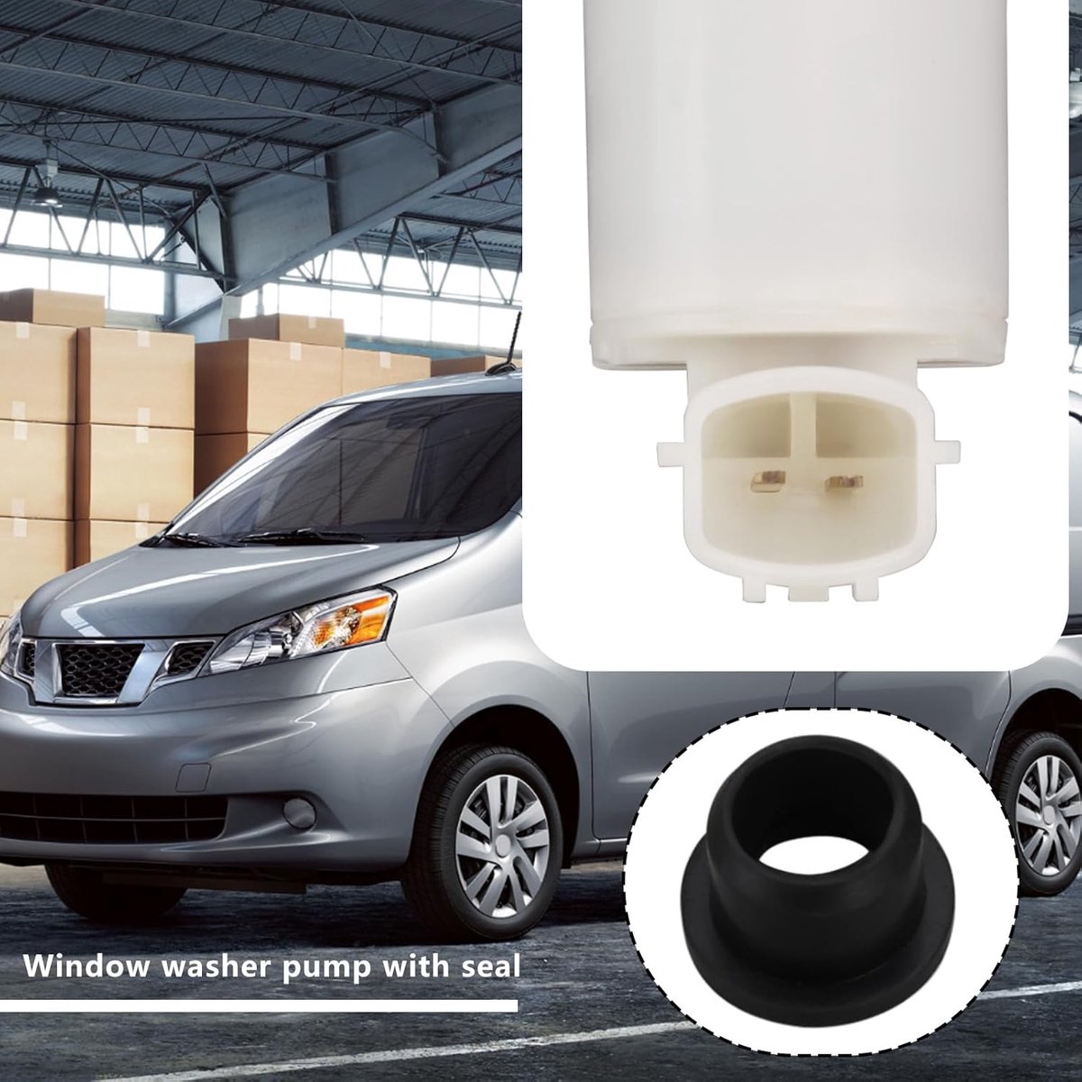 1 Set Enkele Outlet Voorruit Wasmachine met Seal Ring Compatibel met Nissan NV200 Compatibel met Isuzu Compatibel met D-Max II Compatibel met SIDAT
