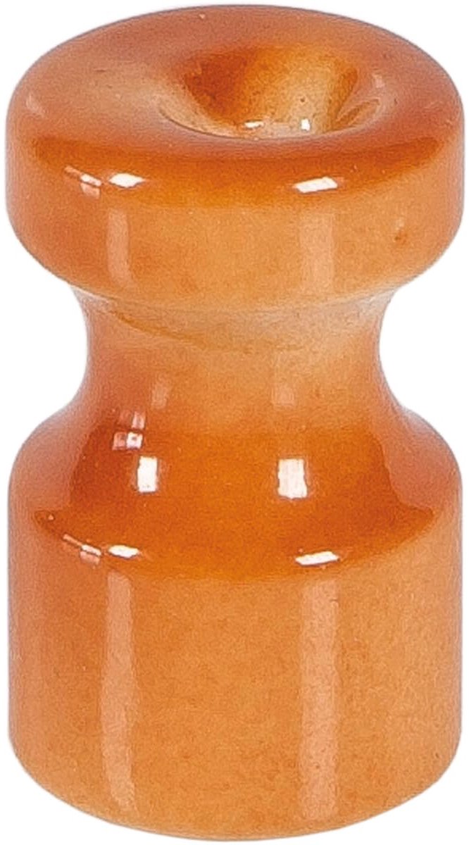 89030TC Isolator van keramiek, terracotta kleur, set van 6 isolatoren Ø 16 mm H 25 mm voor installaties met messing schroeven
