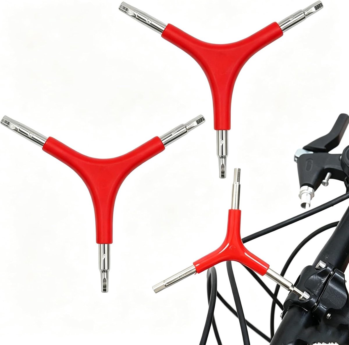 2 stuks Y-vormige 3-weg sleutels, draagbare zeskant-fietssleutel | Draagbare fiets-inbussleutel, momentsleutel, drievoudige inbussleutel, Y-vorm (4/5/6 mm), voor fietsmontage