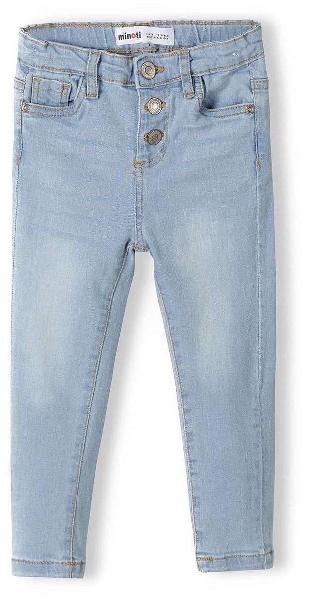 Minoti spijkerbroek meisjes skinny fit stretch denim - katoen - blauw