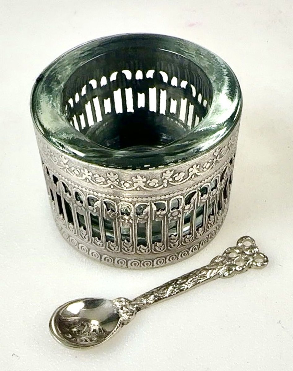 Zoutpot glas met lepel Ø5x4cm