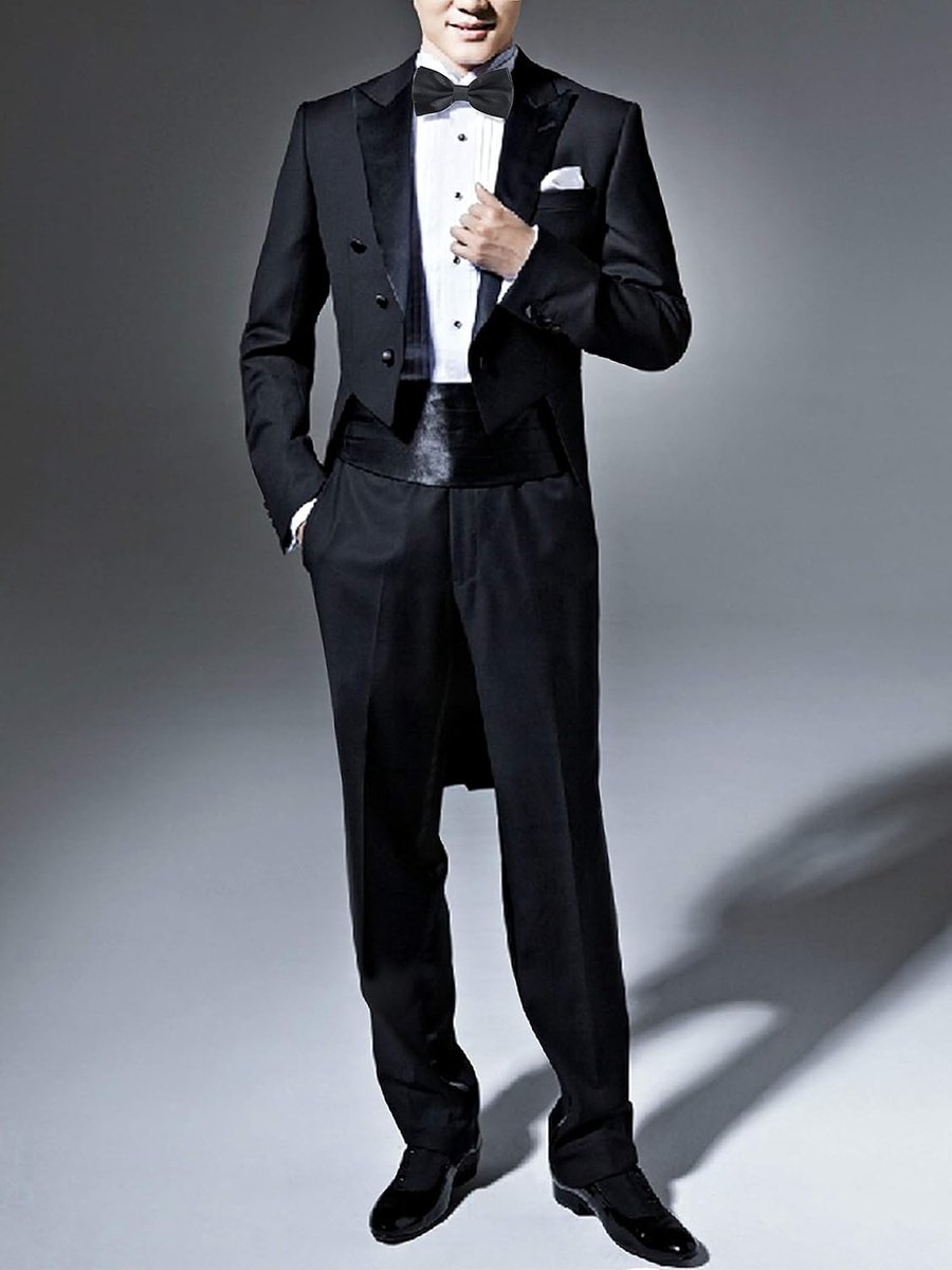 Satijnen Cumberband & Voorgebonden Vlinderdas & Pochet 3-in-1 Set voor Bruiloft Party Bal Banket Smoking Gentleman - Effen