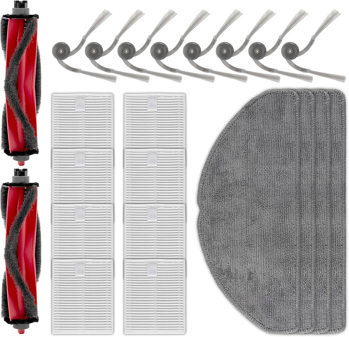 (22 stuks) Q7 M5/Q7 M5+ vervangende onderdelen compatibel met Roborock Q7 M5/Q7 M5+ robotstofzuiger, 2 rolborstels, 8 zijborstels, 8 HEPA-filters, 4 dweilpads, accessoireset