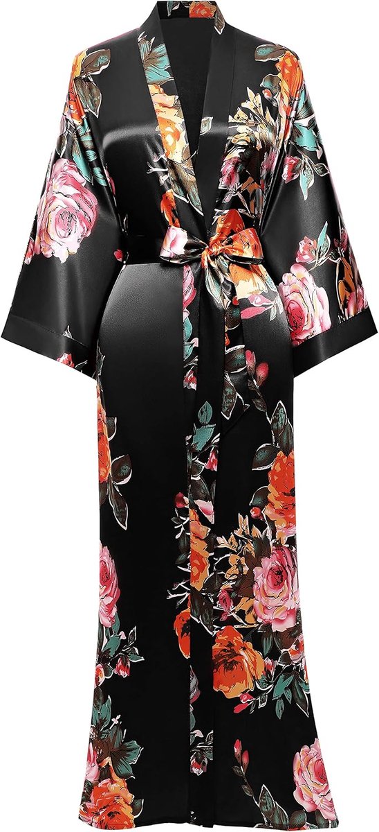 Kimono ochtendjas, kimono-gewaad met pauwenmotief, kimono-vesten voor vrouwen, bruiloft-meisjespyjama voor gezelligheidsbijeenkomsten van 135 cm