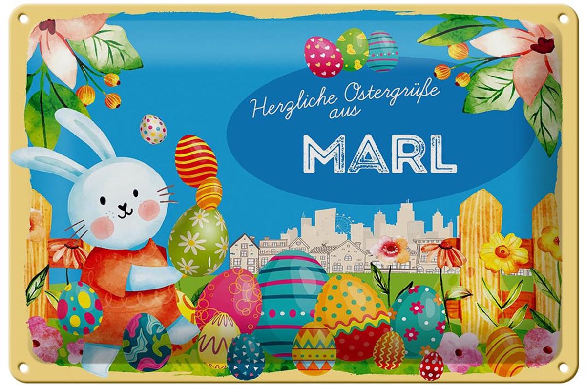 Blechschild Ostern Ostergrüße 30x20cm MARL