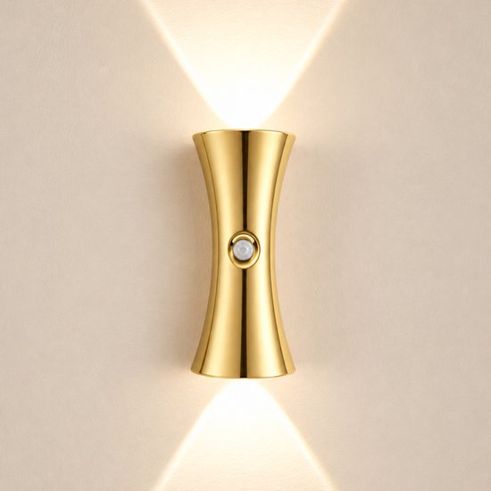 Wandlamp met bewegingssensor - draadloos magnetisch nachtlampje - zandlopervormig nachtlampje - dimbare decoratieve lamp voor naast het bed of in de hal (2 stuks) — afbeelding 2