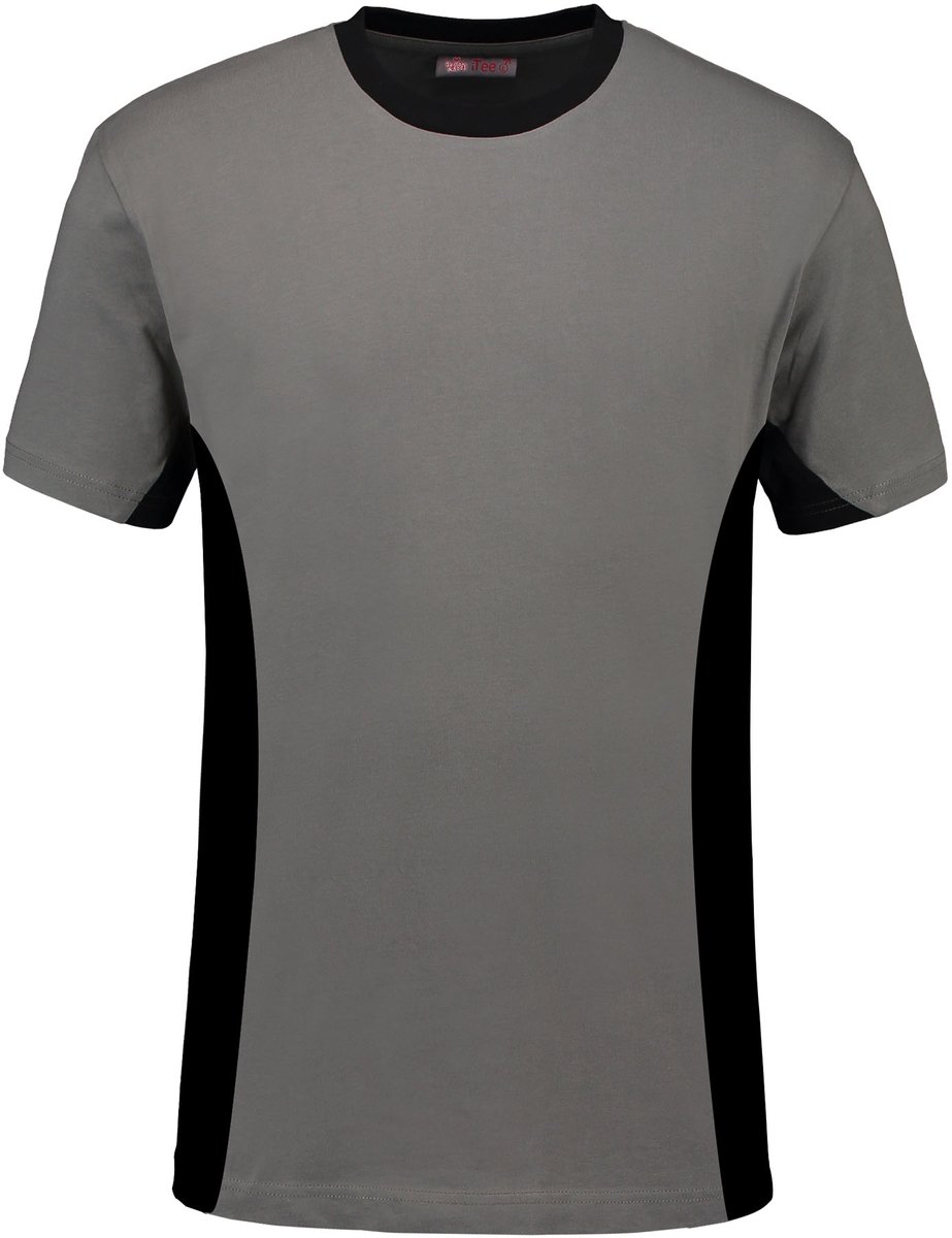 Lemon & Soda workwear contrast T-shirt in de kleur pearl grey met zwart in de maat M