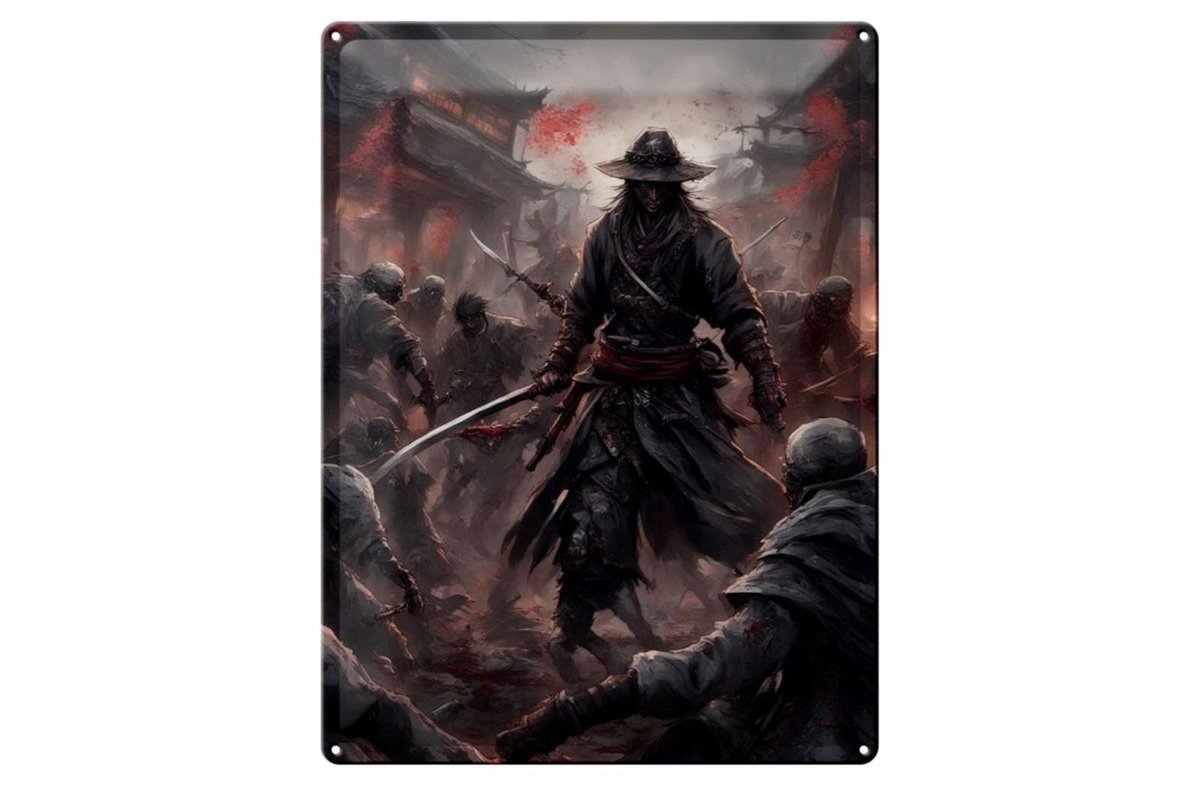Blechschild 20x30cm Zombie Horden Samurai 3