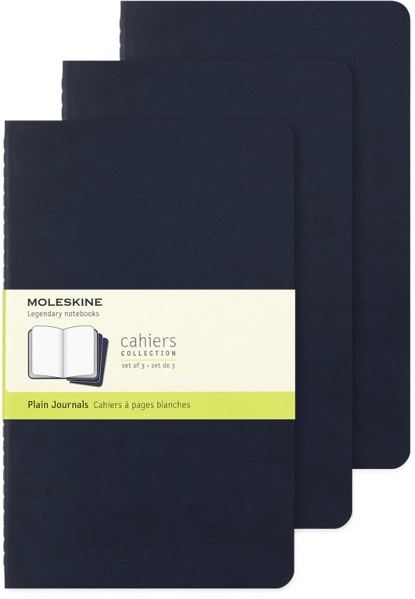 Moleskine Cahier Journals - Large - Blanco - Indigo Blauw - set van 3