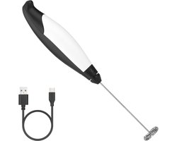 Elektrische Melkopschuimer - Handheld Frother - Koffie Maken - 3 Snelheden - USB Oplaadbaar - Zwart Wit