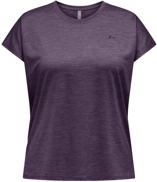 T-shirt de sport violet à manches courtes avec un logo discret sur la poitrine.
