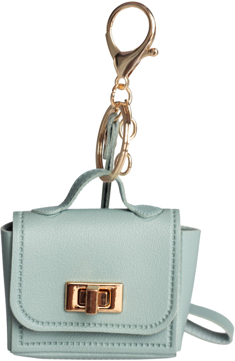 Mini Tas Sleutelhanger Lichtblauw - Kunstleren Bag Charm - Tas Hanger - Mini Handtas Accessoire