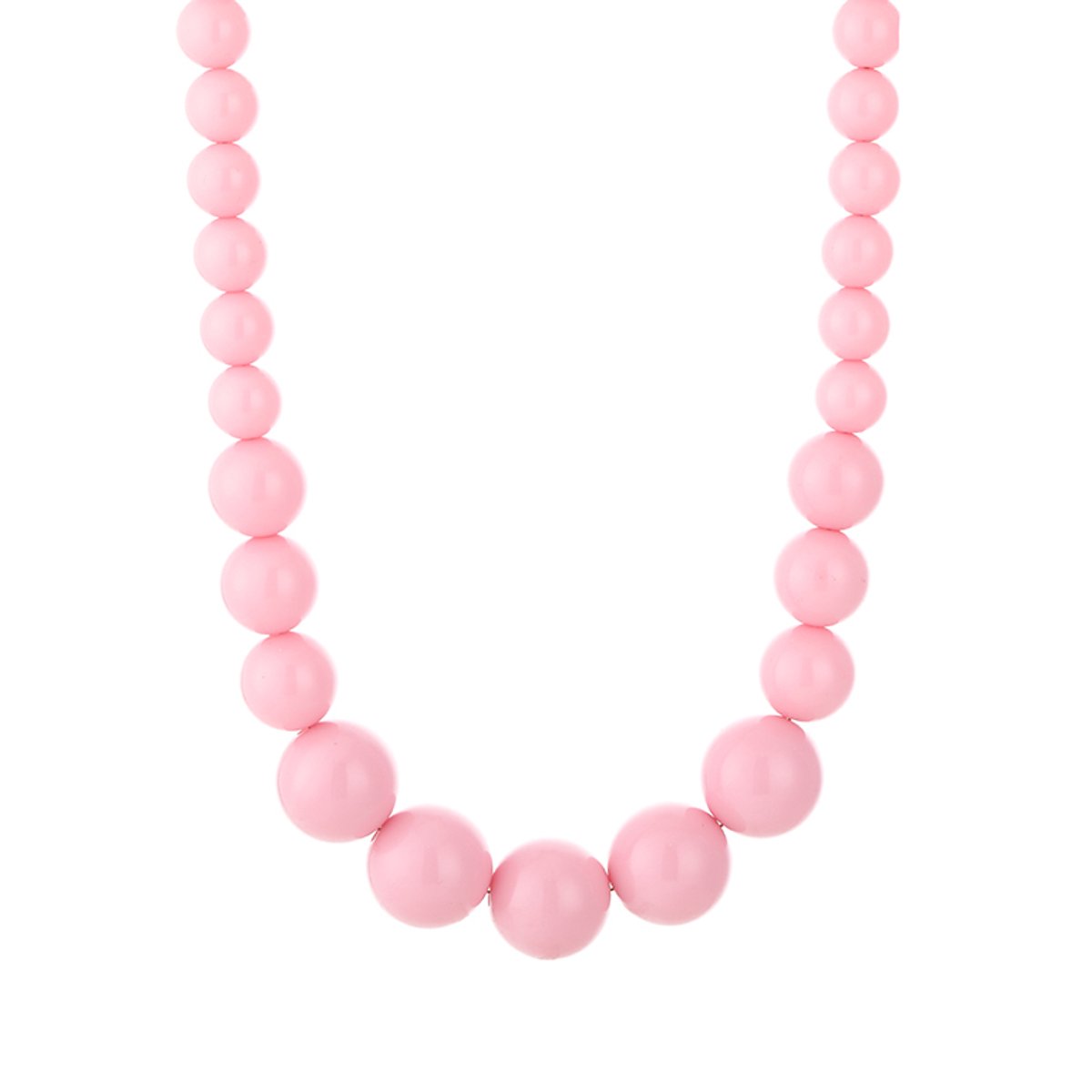 Graduated Round Bead Necklace – Kralen Ketting – RVS - Roze