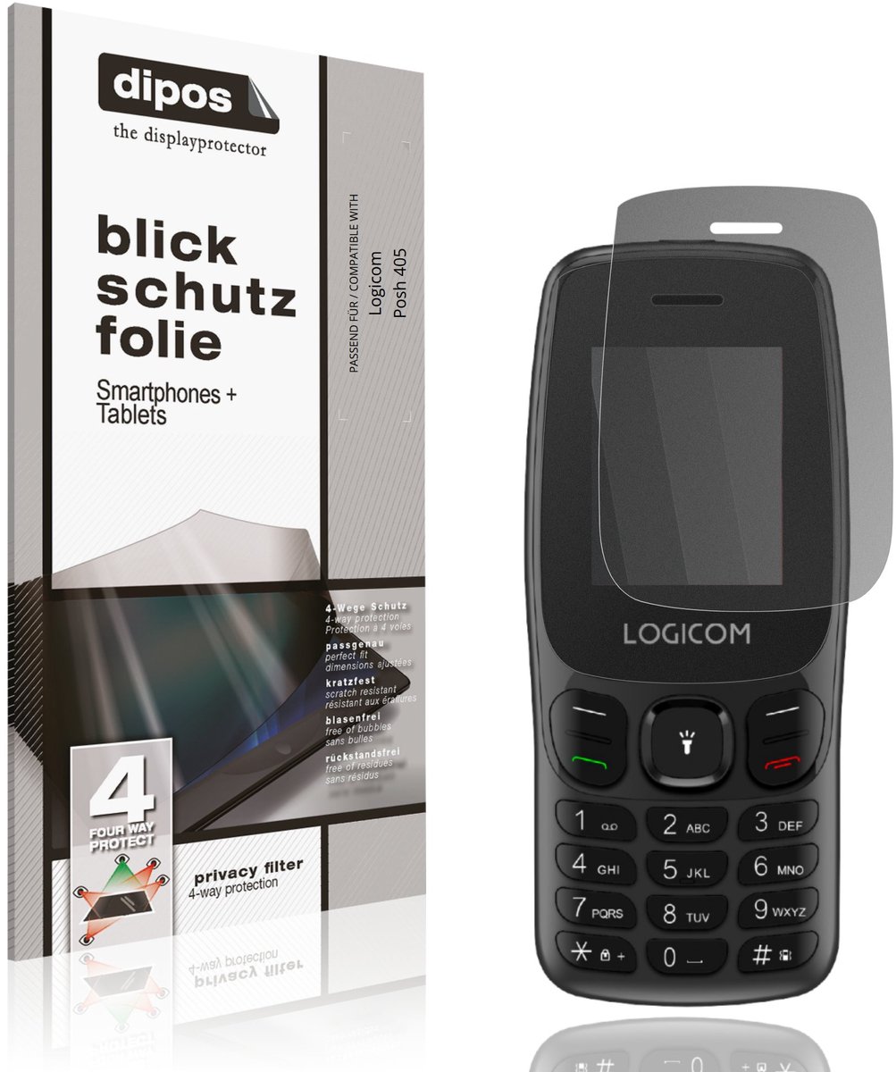 dipos – Matte Privacy Screenprotector geschikt voor Logicom Posh 405 | Anti-Spy Beschermfolie