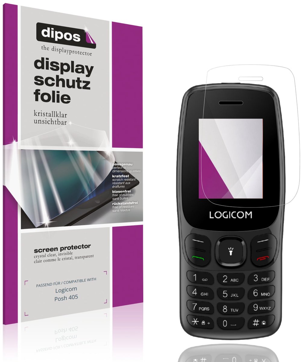 dipos – 4x Beschermfolie geschikt voor Logicom Posh 405 | Krasbestendige & heldere Screenprotector Ultra-Thin