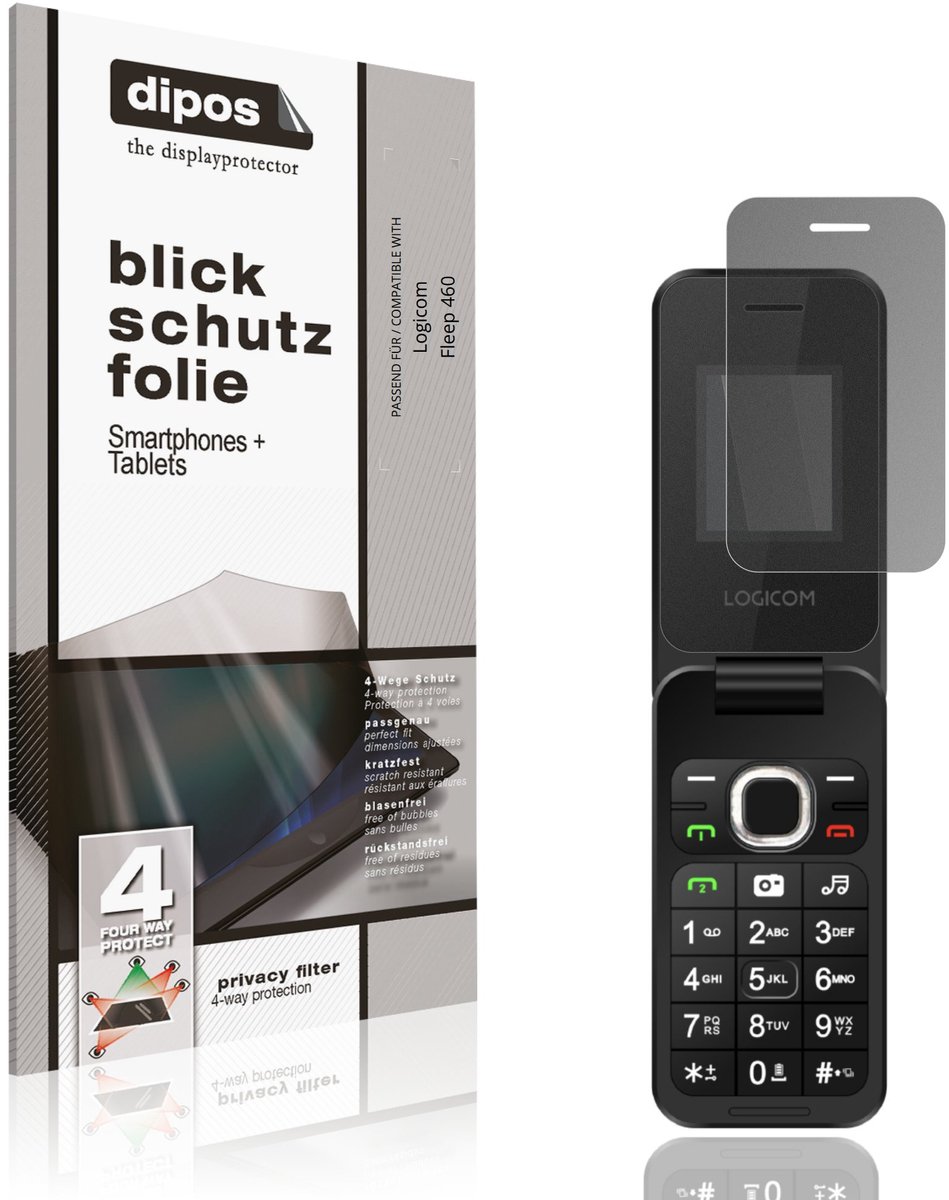 dipos – Matte Privacy Screenprotector geschikt voor Logicom Fleep 460 | Anti-Spy Beschermfolie