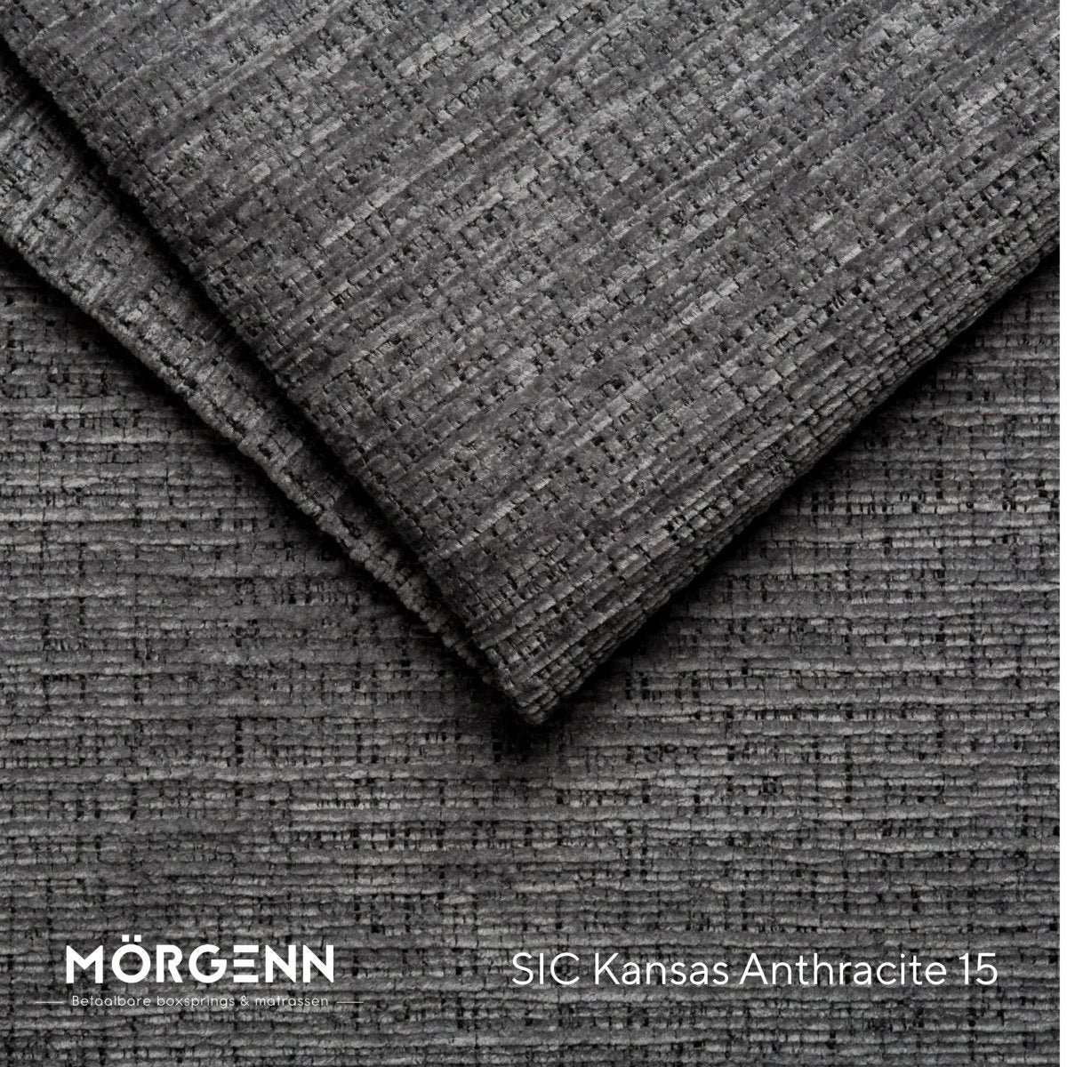 Mörgenn SIC Kansas Stofstaal - Chenille Stof voor Boxspring en Bed - Anthracite 15