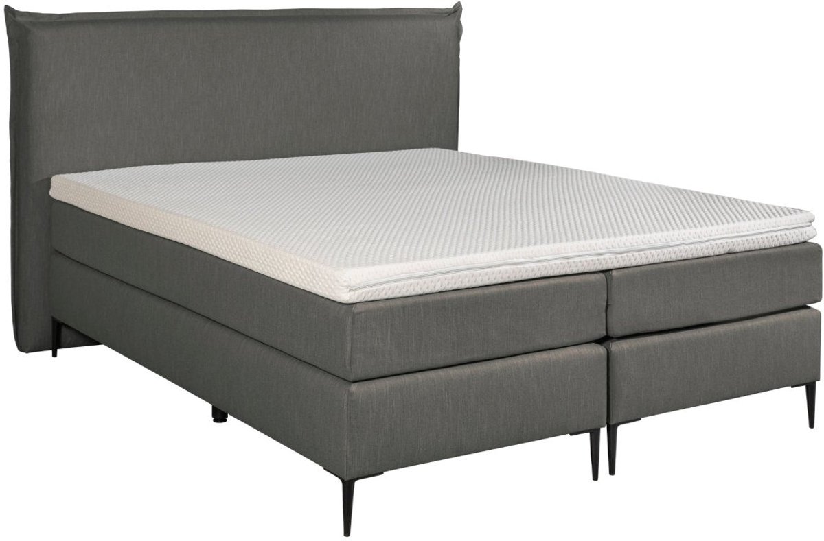 Mörgenn Boxspring LEUK - Complete Hotel Boxspring met Pocketvering - Luxe 10cm Topper - Antraciet - 90x200