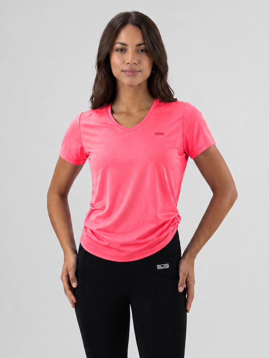 Sjeng Sports INES - Maat: M Real White - Tennis Shirt Vrouwen - Sportshirt - 90% polyester, 10% elastaan