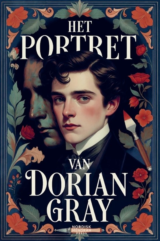 Boekomslag 'Het Portret Van Dorian Gray' met een jonge man en een schildersezel.