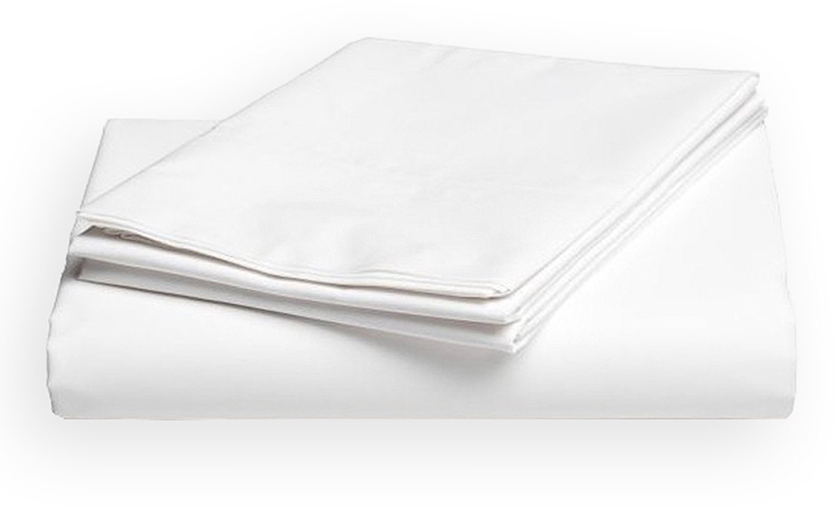Darymex - Laken - Katoenen hotellaken 160 x 200 cm zonder elastische band, effen wit
