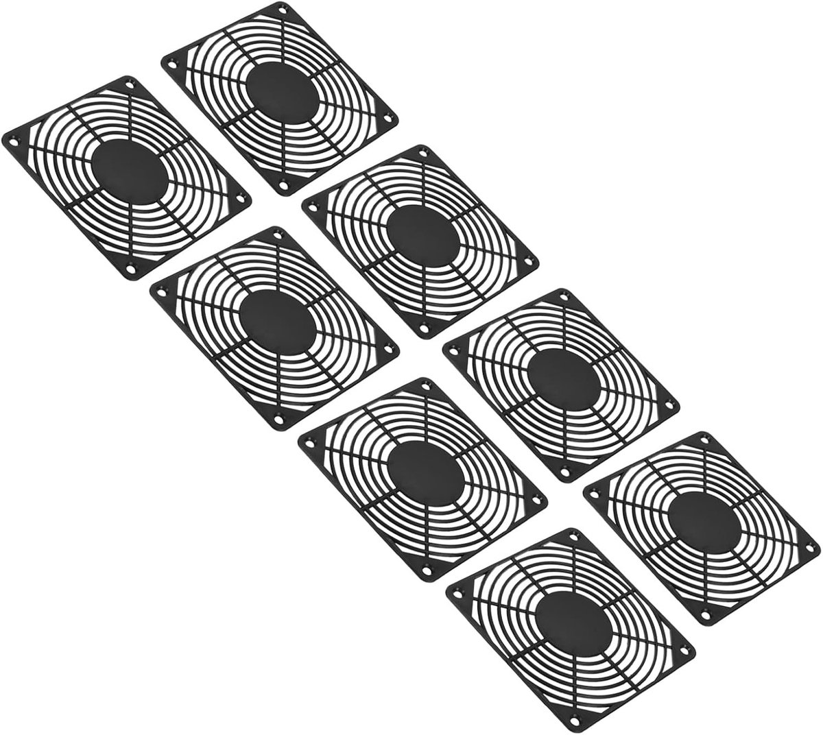 120 mm ventilatorfilter, 8 pack ABS plastic ventilator grill beschermer beschermer voor 120 x 120 mm ventilator beschermhoes DIY, zwart