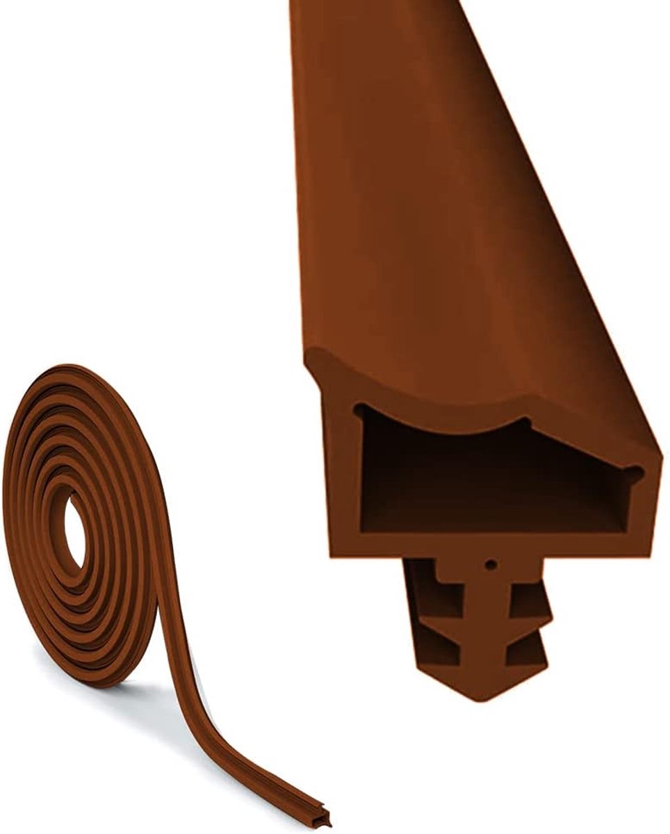 afdichting Deurafdichting Bruin 10M, EUBSWA Deurafdichting Weerstrip tegen tocht Deurrubber, 4 mm groefbreedte 7 mm groefdiepte 12 mm vouwbreedte