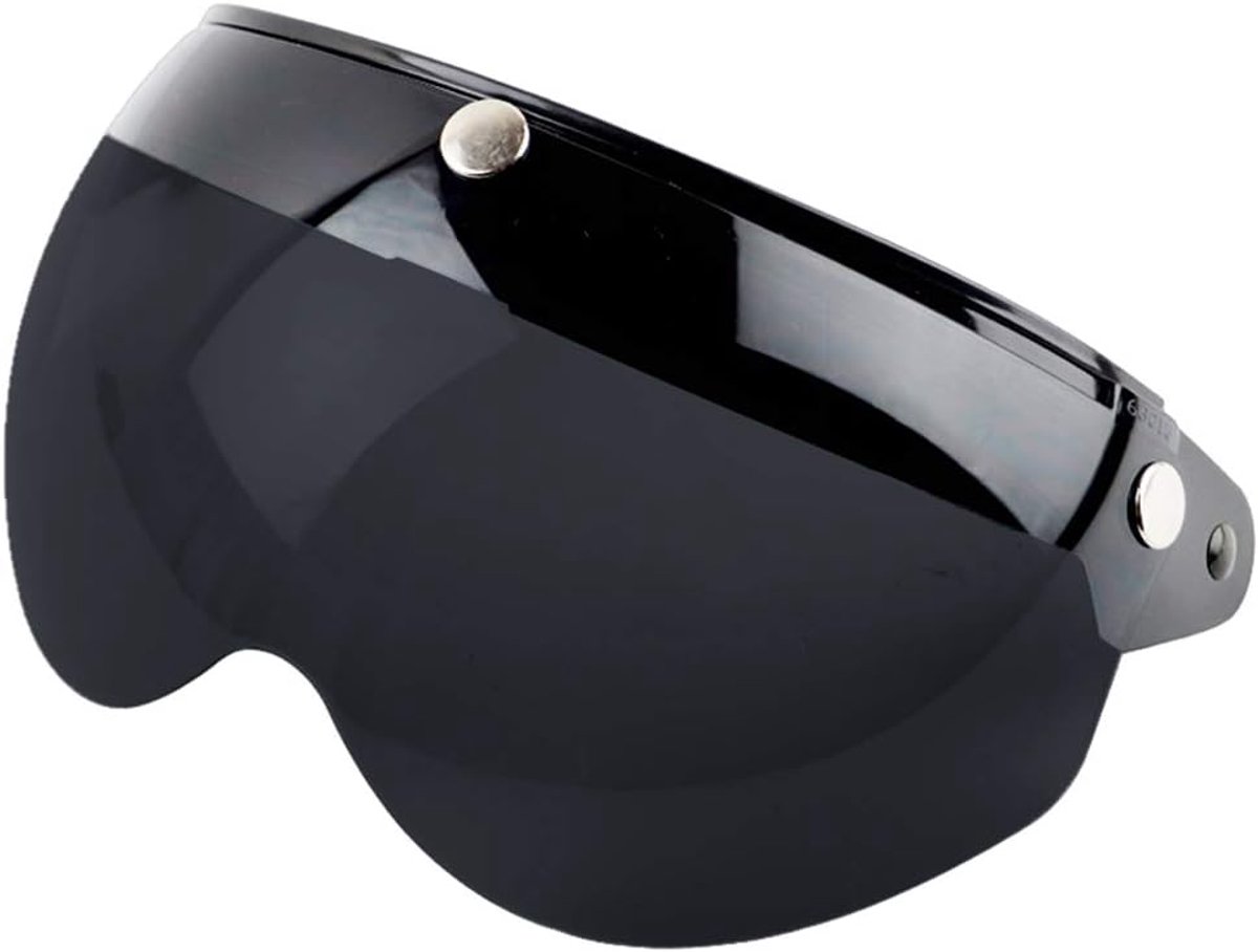 3 Helm Vizier Universele Open Helm Winddicht Zonnebrandcrème Half Gezicht Retro Motor Vizier Universele Open Helm Windscherm Motorfiets voor Motorhelm(Zwart, Donkerbruin)