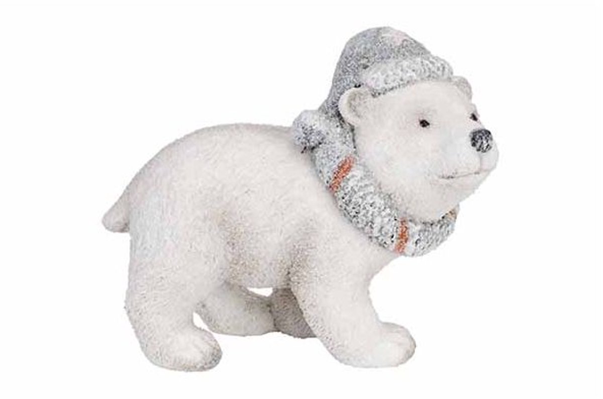 Ijsbeer Cap And Scarf Grijs 13x7xh11cm L Angwerpig Keramiek