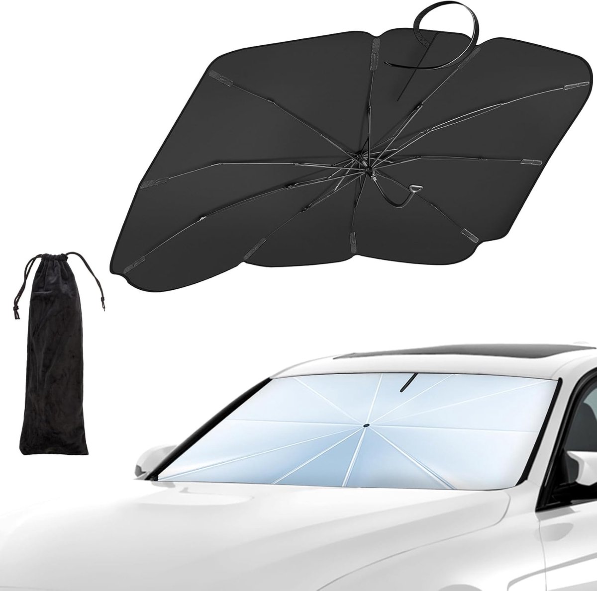 Auto Parasol Zonnebescherming - Buigzame Handgreep - Verbeterde UV-bescherming - Geschikt voor de meeste voertuigen - SnelShoppen