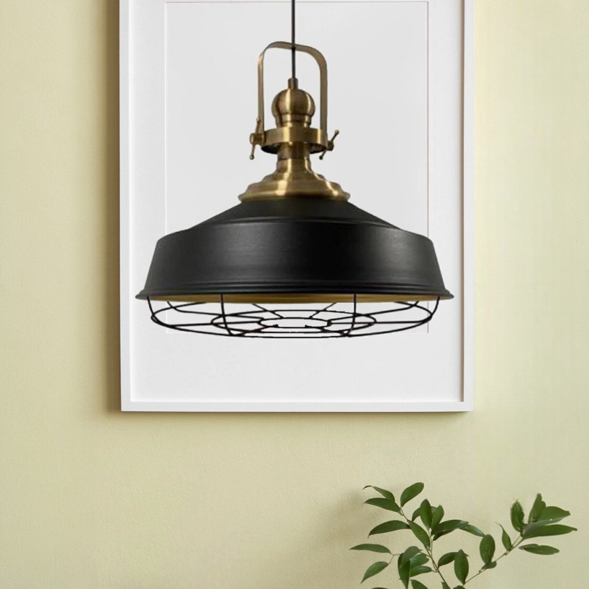 Bamyum Asletl hanglamp, industriële Modern stijl, Ø41 cm, zwart metalen lamp