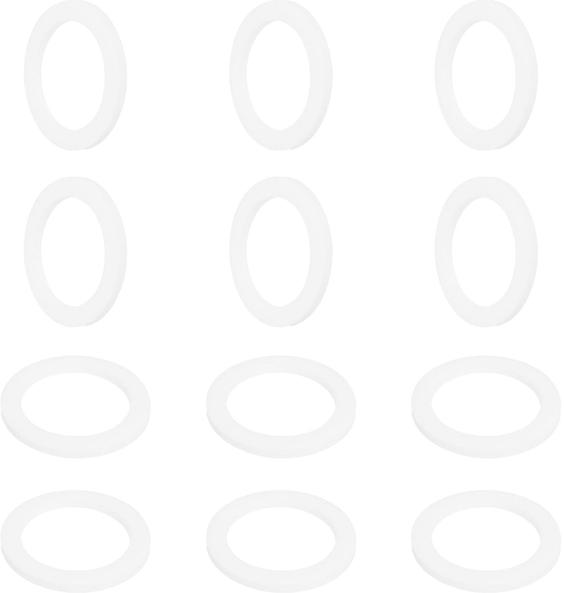 Platte PTFE-sluitringen, 12 stuks, 35 mm, buitendiameter 25 mm, binnendiameter 3 mm, dikke afstandhouder, afdichtring voor kraan, buisslang, machineschroeven, wit