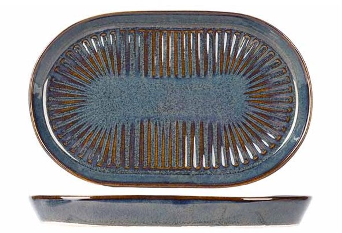 Solas Blauw Bord Ovaal 19x12,5cm