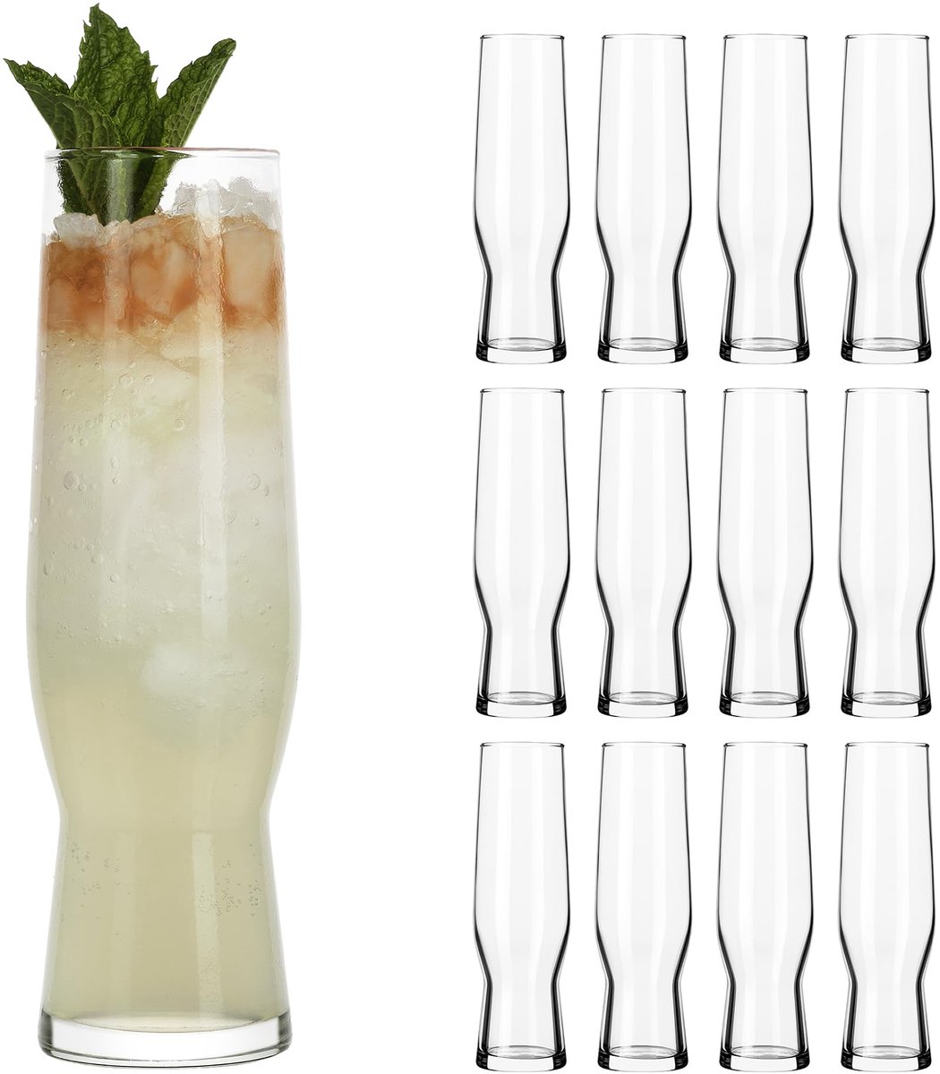 Libbey Symbio Champagneglazen - Sektglazen Set - Transparant Glas - Vaatwasserbestendig - 281 ml - 12 Stuks