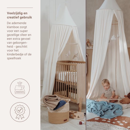 Meyco Baby Uni Klamboe - Pre-washed Hydrofiel - Soft Sand — afbeelding 2