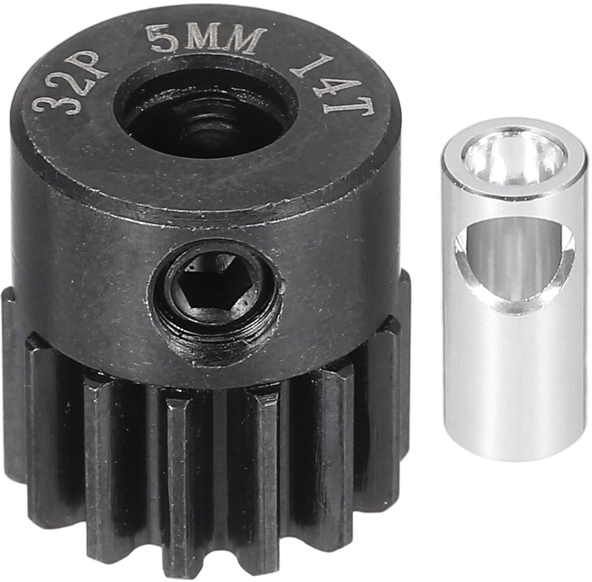Tandwielset van staal, 32P, met tandwieladapter, 14T, 5 mm as, voor RC voertuigen, vrachtwagen, Drift Car Part, zwart